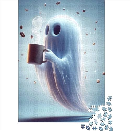 Puzzle 300 Teile Halloween Geister Puzzle Holzpuzzle für Erwachsene und ab 18 Jahren Denkspiel 300 Teile (40x28cm) von XJmoney