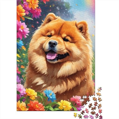 Puzzle 300 Teile Kunst Blumen Hunde Puzzles Holzpuzzles für Kinder und ab 18 Jahren Denkspiel 300 Teile (40x28cm) von XJmoney