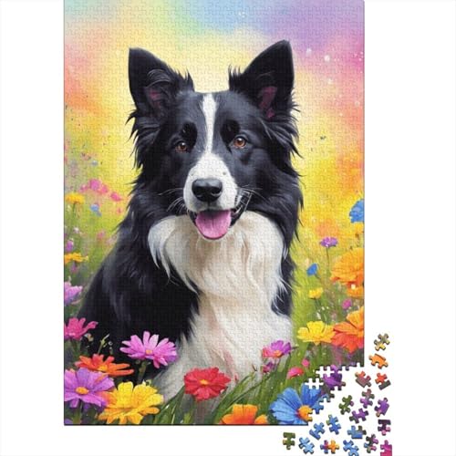 Puzzle 300 Teile Kunst Blumen Hunde Puzzles Holzpuzzles für Kinder und ab 18 Jahren Denkspiel 300 Teile (40x28cm) von XJmoney