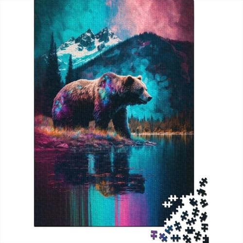 Puzzle 300 Teile Tierkunst Bär Puzzle Holzpuzzle für Erwachsene und ab 18 Jahren Denkspiel 300 Teile (40x28cm) von XJmoney