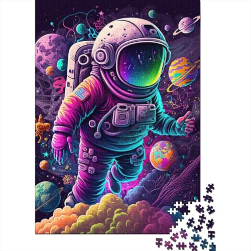 Puzzle 300 Teile für Erwachsene Astronaut im Weltraum33 Puzzles Hochwertiges Holzpuzzle Freizeitspielzeug Lernspiel Heimdekoration Kunstgeschenk 300 Stück (40 x 28 cm) von XJmoney