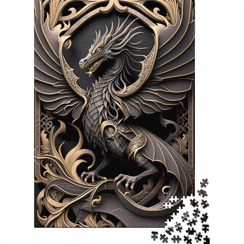 Puzzle 500 Teile, Imperious Dragon Lord, Puzzle für Erwachsene, Schwierigkeitsgrad: Puzzle, Lernspiele, Spielzeug, Familiendekoration, 500 Teile (52 x 38 cm) von XJmoney