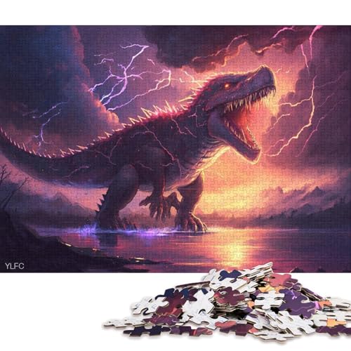 Puzzle 500 Teile, künstlerisches Dinosaurier-Quadrat-Puzzle für Kinder, Puzzle, anspruchsvolles Spiel, Puzzle 500 Teile (52 x 38 cm) von XJmoney