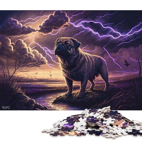 Puzzle 500 Teile Fantasy Art Mops Puzzle Kreatives rechteckiges Puzzle Tolles Puzzle für Kinder 500 Teile (52x38cm) von XJmoney