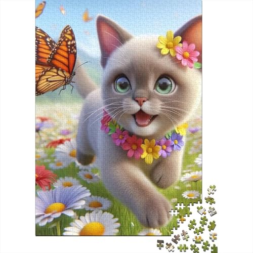 Puzzle 500 Teile Kunst Tier Katze Puzzle Holzpuzzle für Erwachsene und ab 18 Jahren Denkspiel 500 Teile (52x38cm) von XJmoney