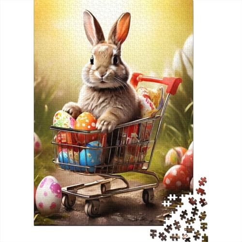 Puzzle 500 Teile Niedliches Tierkaninchen-Puzzle Holzpuzzle für Kinder ab 18 Jahren Denkspiel 500 Teile (52 x 38 cm) von XJmoney