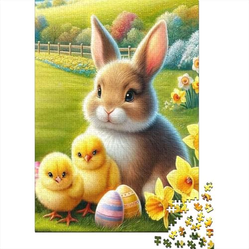 Puzzle 500 Teile Niedliches Tierkaninchen-Puzzle Holzpuzzle für Kinder ab 18 Jahren Denkspiel 500 Teile (52 x 38 cm) von XJmoney