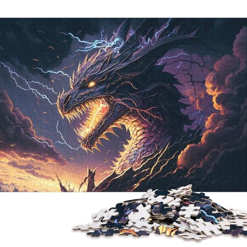 Puzzle 500 Teile für Kinder, Kunst, Fantasie-Drachen-Puzzle für Kinder, Brettpuzzle, Familiendekoration, 500 Teile (52 x 38 cm) von XJmoney