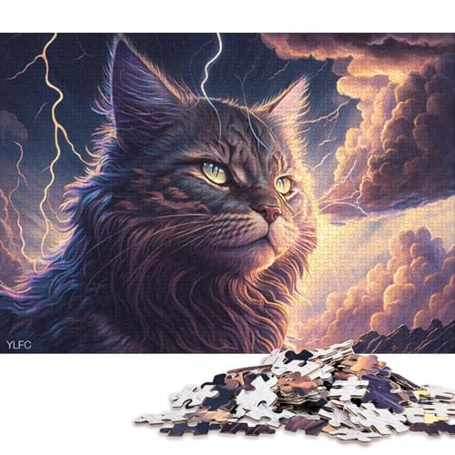 Puzzle 500 Teile für Kinder, Kunst-Puzzle Maine-Coon-Katze, Puzzle 500 Teile für Kinder, 500 Teile (52 x 38 cm) von XJmoney