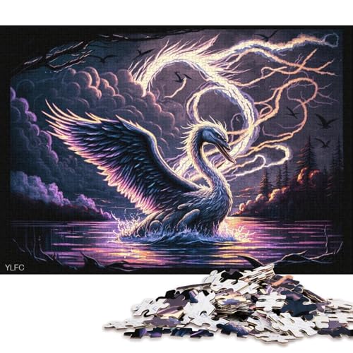 Puzzle 500 Teile für Kinder, Kunst-Schwanen-Puzzle für Kinder, Brettpuzzle, Familiendekoration, 500 Teile (52 x 38 cm) von XJmoney