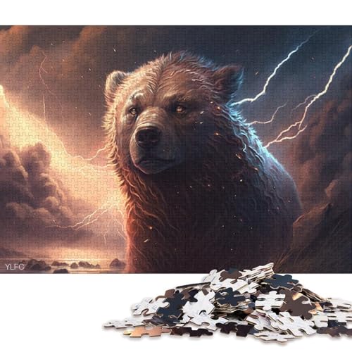 Puzzle 500 Teile für Kinder | Tierkunst-Braunbär-Puzzles | 500-teiliges Puzzle, Lernspiele, Heimdekorations-Puzzle, 500 Teile (52 x 38 cm) von XJmoney