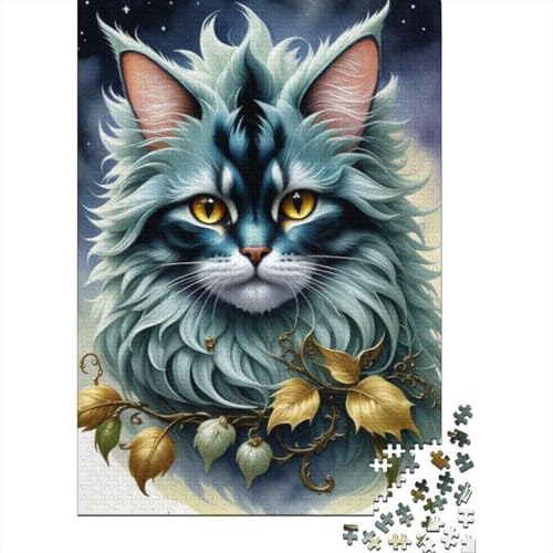 Puzzle Art Animal Cat, 1000-teiliges Holzpuzzle für Kinder ab 18 Jahren, Lernspiele, 1000 Teile (75 x 50 cm) von XJmoney