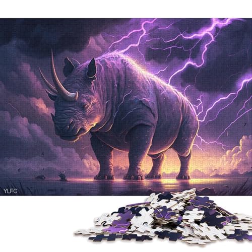 Puzzle Art Dream Rhino Puzzle für Kinder 500 Teile Puzzle Wandkunst Puzzlespiele 500 Teile (52x38cm) von XJmoney