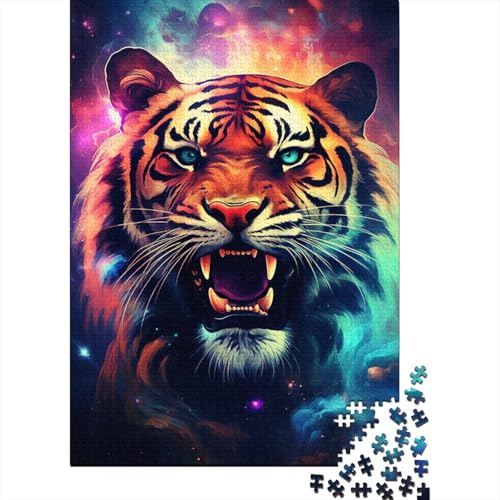 Puzzle Art Tiger, 300-teiliges Holzpuzzle, geeignet für Kinder und Jugendliche ab 18 Jahren, Geburtstage, 300 Teile (40 x 28 cm) von XJmoney