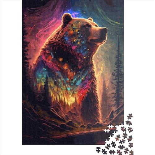 Puzzle Bär Galaxy schwer schwer 100% recyceltes Karton-Puzzle für Kinder und Erwachsene ab 12 Jahren Geburtstagsgeschenk 70 x 50 cm / 1000 Teile von XJmoney