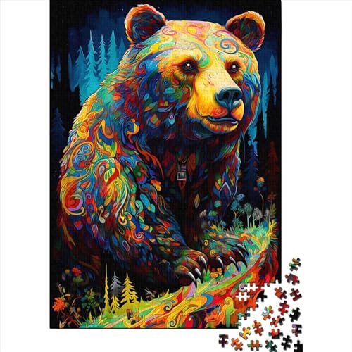 Puzzle Bär Lernspiel Papier Rechteck Puzzle für Erwachsene Teenager Geburtstagsgeschenk 38 x 26 cm / 1000 Teile von XJmoney