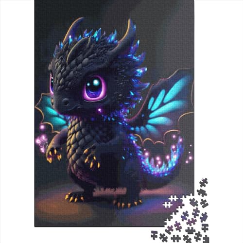 Puzzle Drachenpuzzle Neondrache 100% recycelter Karton Lernspielzeug für Kinder Erwachsene Kinder Geschenke zum Kindertag 38x26cm / 1000 Teile von XJmoney