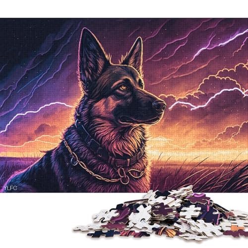 Puzzle Fantasy Art Deutscher Schäferhund, 500-teiliges Puzzle, Puzzle für Kinder und herausfordernde Familien, 500 Teile (52 x 38 cm) von XJmoney