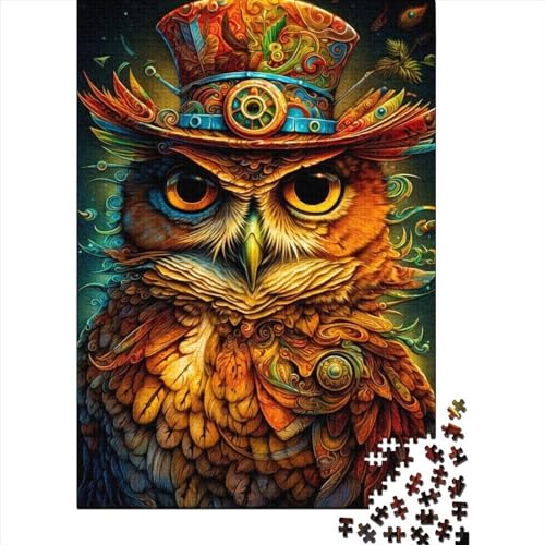 Puzzle Fantasy Owl3, Puzzles für Erwachsene, Holzpuzzles, Lernspiel für Erwachsene und Kinder, 1000 Teile (75 x 50 cm) von XJmoney