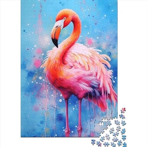 Puzzle Flamingo-Vogel-Puzzle für Erwachsene, Holzbrett-Puzzle, anspruchsvolles Spiel, 500 Teile (52 x 38 cm) von XJmoney