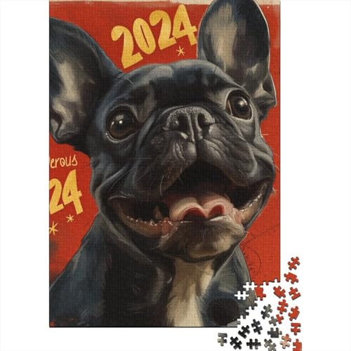 Puzzle Französische Bulldogge Umweltfreundliche Materialien Puzzle aus 100% recyceltem Karton für Kinder und Erwachsene ab 12 Jahren 70 x 50 cm / 1000 Teile von XJmoney