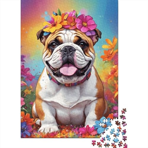 Puzzle-Geschenk, Kunst, Blumen, Hunde, 500-teiliges Puzzle für Kinder, Holzpuzzle für Kinder und Heimdekoration, 500 Stück (52 x 38 cm) von XJmoney