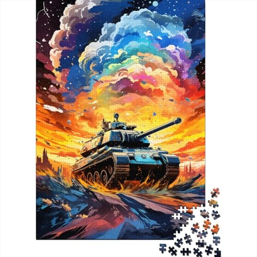 Puzzle-Geschenk, farbenfroher Kunstpanzer, 500-teiliges Holzpuzzle für Kinder und Heimdekoration, 500 Teile (52 x 38 cm) von XJmoney