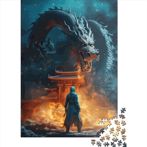 Puzzle Herr der Drachen, rechteckig, buntes Papier für Jungen oder Mädchen, 70 x 50 cm, 1000 Teile von XJmoney