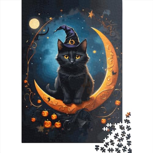 Puzzle Lernspielzeug Cat Moon Puzzle aus 100% recyceltem Karton für Kinder Erwachsene Geschenke zum Kindertag 38 x 26 cm / 1000 Stück von XJmoney