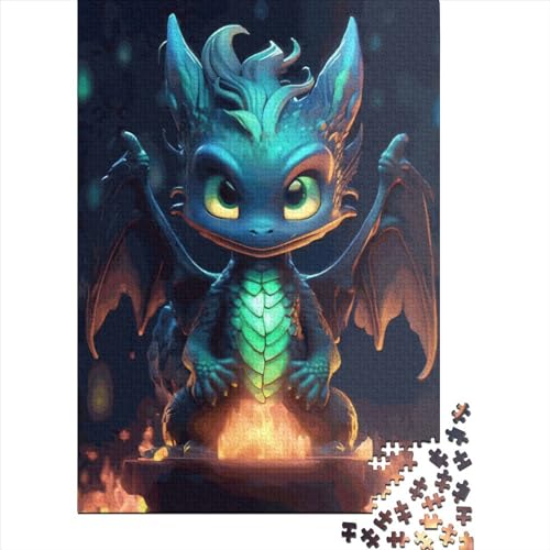 Puzzle Neon Baby Dragon Spielzeug Lernspiel rechteckiges Puzzle aus Papier für Jungen oder Mädchen Geburtstagsgeschenk 38 x 26 cm / 1000 Teile von XJmoney