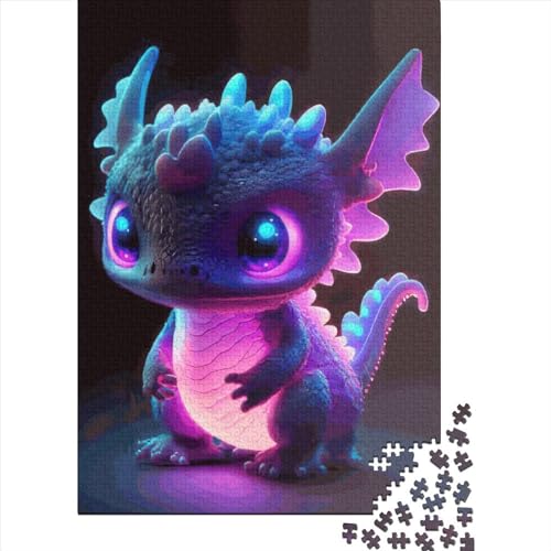 Puzzle Neon Drache Kinder Spielzeug Lernspiel Rechteckiges Puzzle aus Papier für Jungen oder Mädchen Geburtstagsgeschenk 70 x 50 cm / 1000 Stück von XJmoney