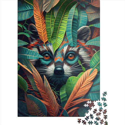 Puzzle Space Raccoon 100% recycelter Karton Premium Puzzle aus Karton für Kinder Erwachsene Weihnachtsgeschenke 70 x 50 cm / 1000 Teile von XJmoney