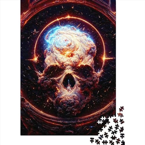 Puzzle Space Skull schwer schwer 100% recyceltes Karton-Puzzle für Kinder und Erwachsene ab 12 Jahren Geburtstagsgeschenk 70 x 50 cm / 1000 Teile von XJmoney