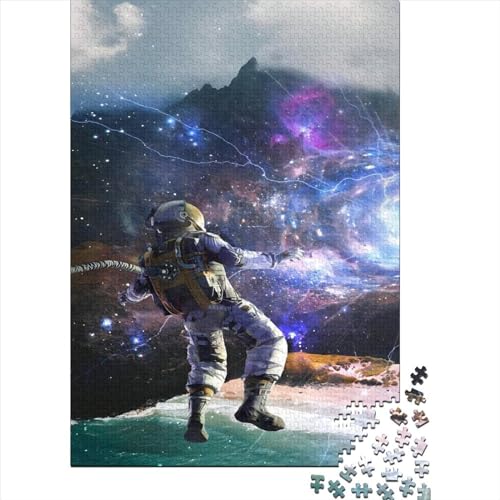 Puzzle Spielzeug Astronaut Lernspiel 100% recycelter Karton Puzzle für Kinder Erwachsene Geschenke zum Kindertag 38x26cm/1000 Teile von XJmoney