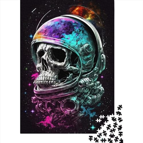 Puzzle Spielzeug Astronaut Schädel Lernspiel 100% recycelter Karton Puzzle für Kinder Erwachsene Geschenke zum Kindertag 70x50cm/1000 Teile von XJmoney