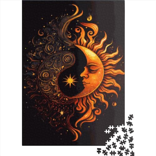 Puzzle Spielzeug Sonne und Mond Lernspiel Puzzle aus 100% recyceltem Karton für Kinder Erwachsene Geschenke zum Kindertag 38 x 26 cm / 1000 Teile von XJmoney