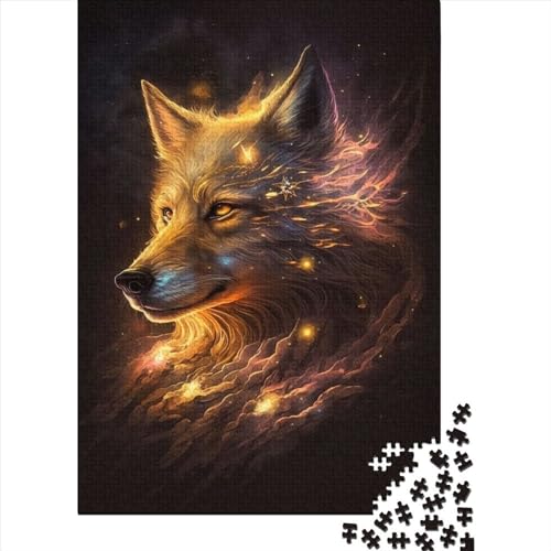 Puzzle Wolf, Puzzle für Erwachsene, Holzbrett-Puzzle, anspruchsvolles Spiel, 500 Teile (52 x 38 cm) von XJmoney