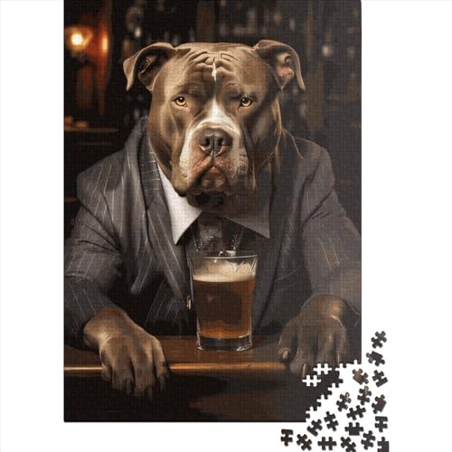 Puzzle XL Bulldog Puzzle aus farbigem Papier, rechteckig, für Jungen oder Mädchen, 38 x 26 cm, 1000 Teile von XJmoney