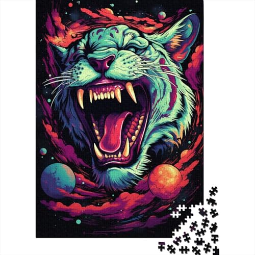 Puzzle für Art Tiger, 500-teiliges Puzzle, Holzpuzzle für Erwachsene und anspruchsvolle Familien, 500 Teile (52 x 38 cm) von XJmoney