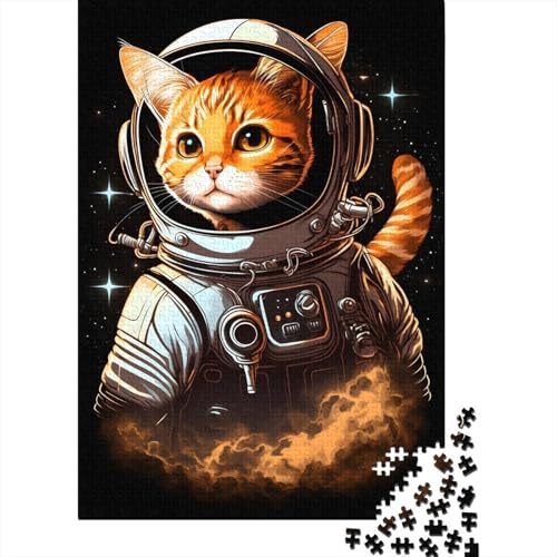 Puzzle für Erwachsene, 1000 Teile, Astronauten-Katzen-Puzzle für Erwachsene, Holzbrett-Puzzle, lustiges Geschenk, 1000 Teile (75 x 50 cm) von XJmoney