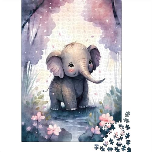 Puzzle für Erwachsene, 1000 Teile, Geschenke für Elefanten-Aquarell-Puzzles, Puzzles für Erwachsene, Lernspiel, Herausforderungsspielzeug, 1000 Stück (75 x 50 cm) von XJmoney