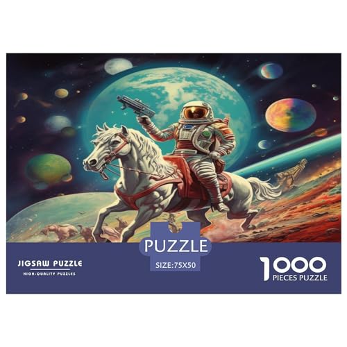 Puzzle für Erwachsene, 1000 Teile, Reitpferd-Puzzle, Puzzle für Erwachsene und Teenager, 1000 Teile (75 x 50 cm) von XJmoney