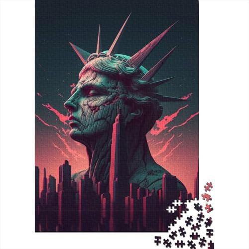 Puzzle für Erwachsene, 1000 Teile, Statue Synthwave1, DIY-Kreativpuzzle, Holzpuzzle für ab 18 Jahren und Erwachsene, 500 Teile (52 x 38 cm) von XJmoney