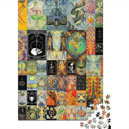 Puzzle für Erwachsene, 1000 Teile, Tarot Art5, kreatives DIY-Puzzle, Holzpuzzle für über 18 Jahre und Erwachsene, 500 Teile (52 x 38 cm) von XJmoney