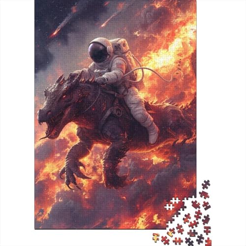 Puzzle für Erwachsene, 300 Teile, „Reiten auf einem Feuerdrachen“, Holzpuzzle für Erwachsene und Teenager, für Erwachsene, Teenager ab 14 Jahren, 300 Teile (40 x 28 cm) von XJmoney