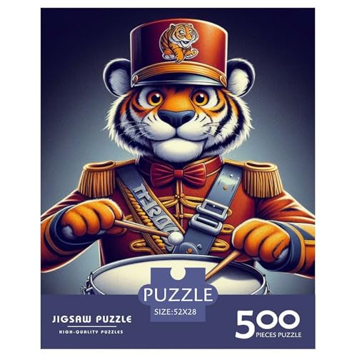 Puzzle für Erwachsene, 500 Teile, Tiger-Trommel-Puzzle, Puzzle für Erwachsene, Lernspiel, Herausforderungsspielzeug, 500 Teile (52 x 38 cm) von XJmoney