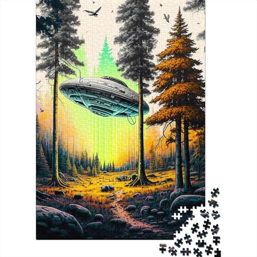 Puzzle für Erwachsene, 500 Teile, UFO-Kunstpuzzle, Holzpuzzle für Erwachsene, Spiele, Lernspielzeug, 500 Teile (52 x 38 cm) von XJmoney