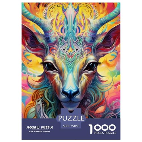 Puzzle für Erwachsene, Art Elch-Puzzle, Puzzles für Erwachsene, Lernspiel, Herausforderungsspielzeug, 1000 Teile (75 x 50 cm) von XJmoney