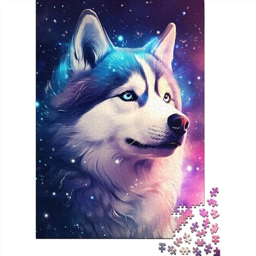 Puzzle für Erwachsene, Art Galaxy Husky, 300-teiliges Puzzle für Erwachsene, Holzpuzzle, geeignet für Erwachsene und über 18 Jahre, Denksport-Puzzle, 300 Teile (40 x 28 cm) von XJmoney