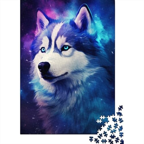 Puzzle für Erwachsene, Art Galaxy Husky, 500-teiliges Puzzle, Holzpuzzle für Erwachsene und herausforderndes Spiel, 500 Teile (52 x 38 cm) von XJmoney